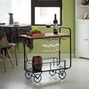 Vintiquewise Metal Wine Bar Serving Cart with Rolling Wheels, Glass Holder, and Wine Rack QI004280